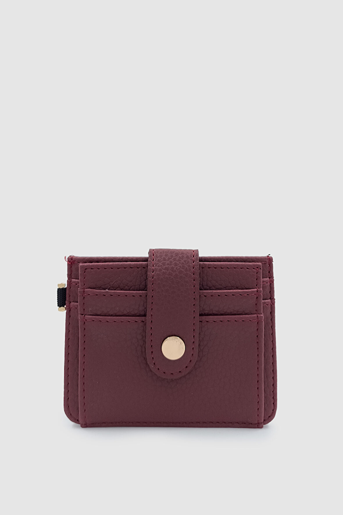 Fione Çıtçıt Kapamalı 6 Bölmeli Çıkarılabilir Anahtarlıklı Mini Kadın Cüzdan Bordo