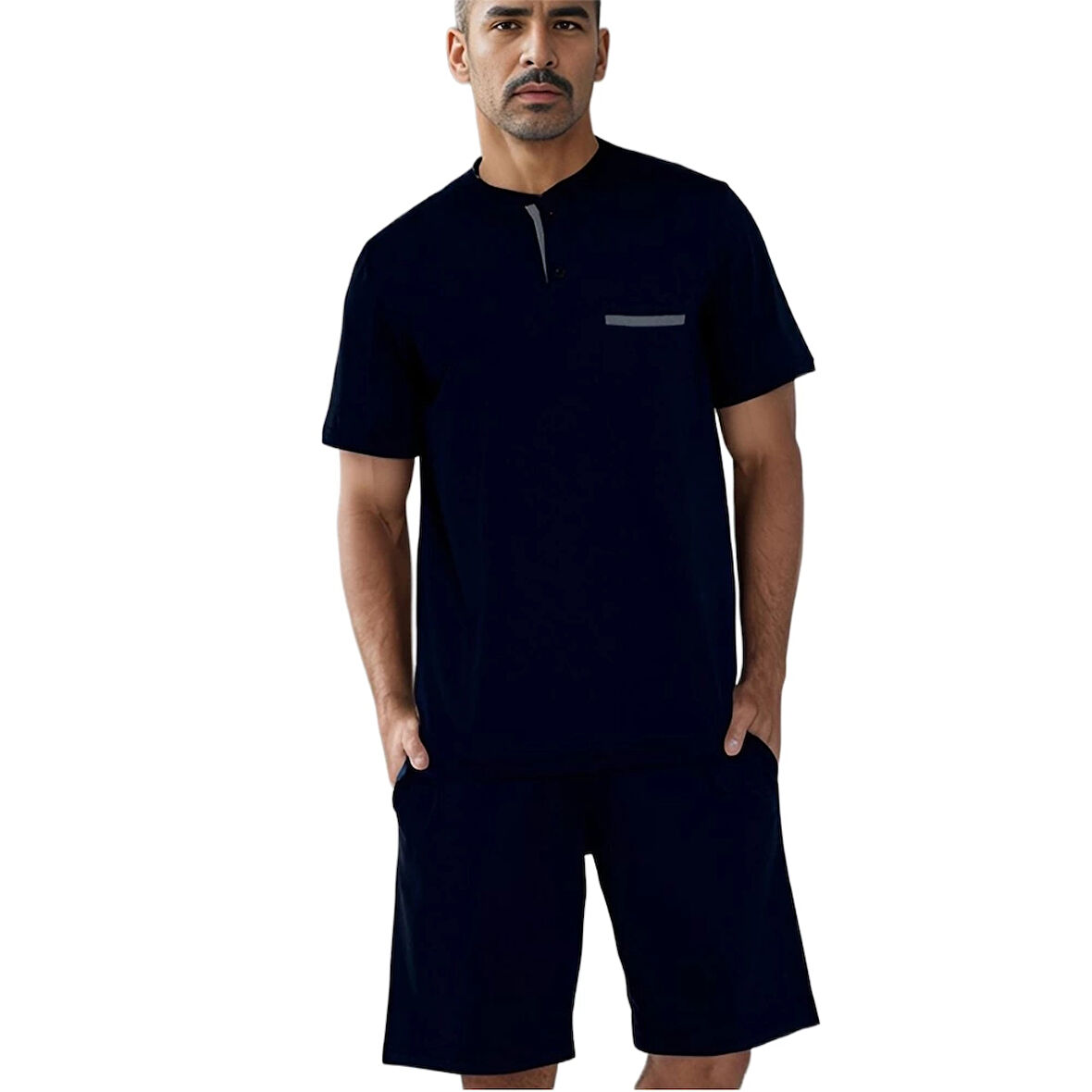 Confeo 940.107 Erkek Modal Patlı Şortlu Pijama Takım
