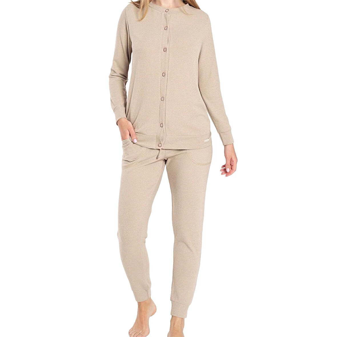 Confeo 840.801 Kadın Patlı Manşetli̇ Önü Düğmeli̇ Pijama Takım