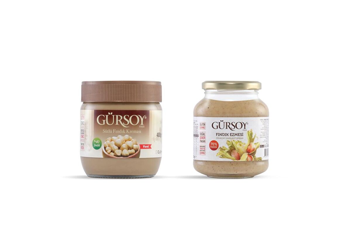 GÜRSOY SÜTLÜ FINDIK KREMASI 400G - GÜRSOY FINDIK EZMESİ 320G