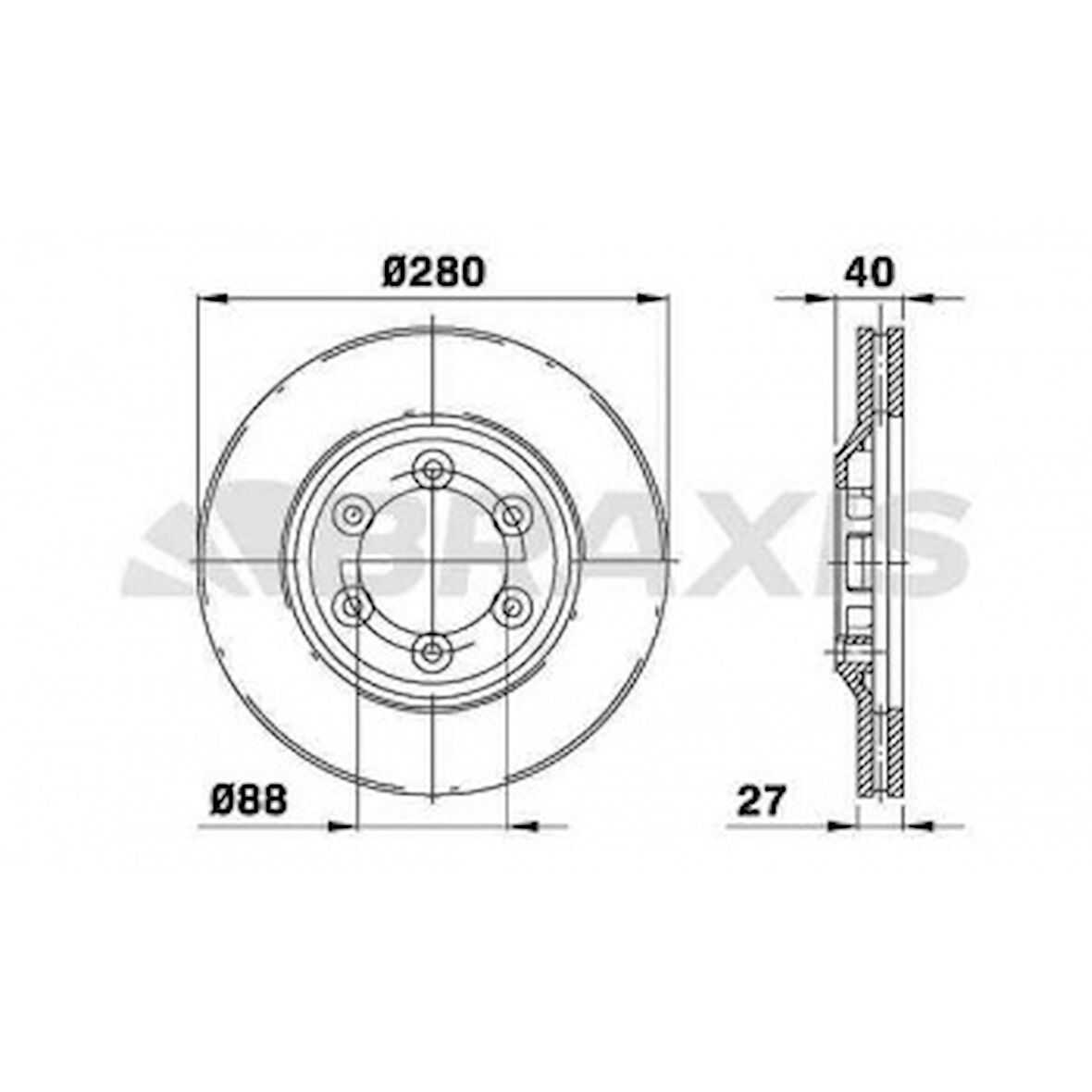 İsuzu Ticarı On Fren Disk Aynası İsuzu D-Max 2.5 4x4 04>12 / D-Max 2.5 4x2 07>17 280mm - Braxıs Ae0468