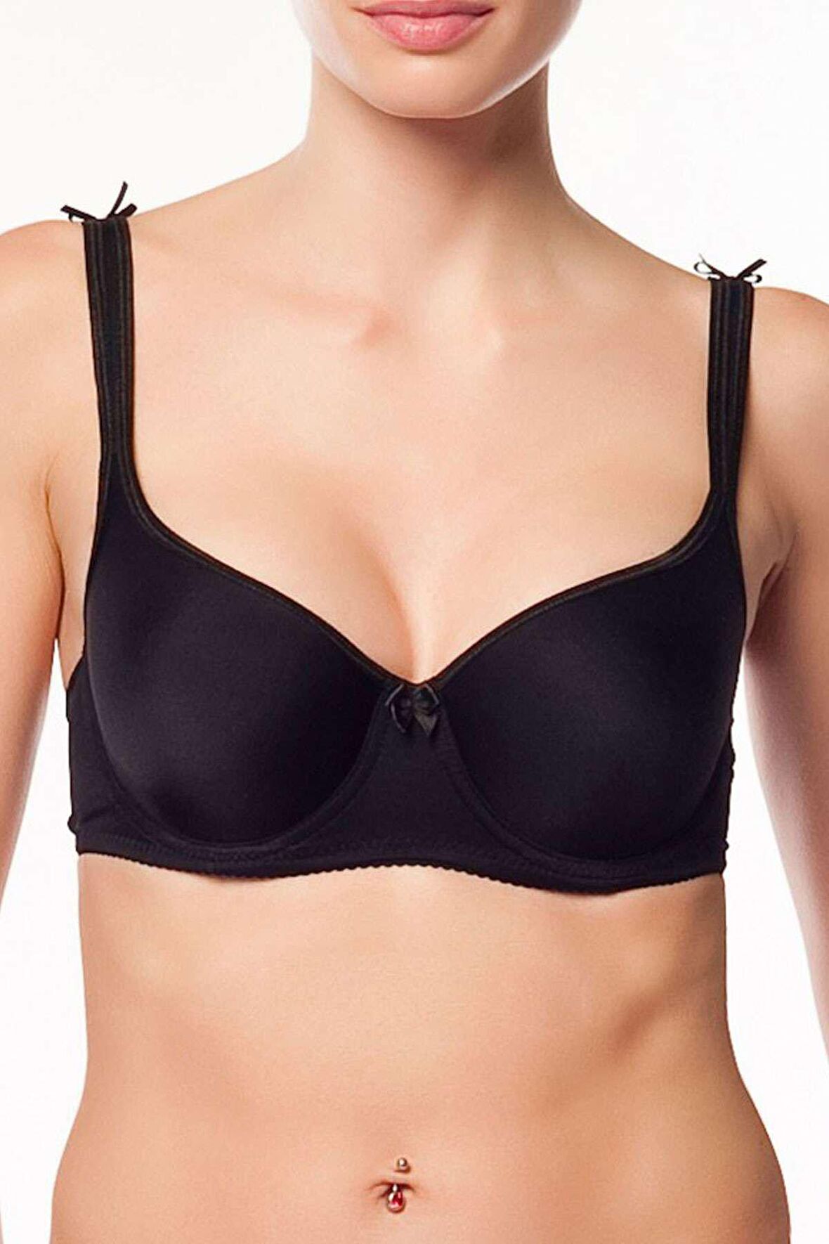 Nbb Toparlayıcı Kaplı Balenli Basic Sütyen Siyah