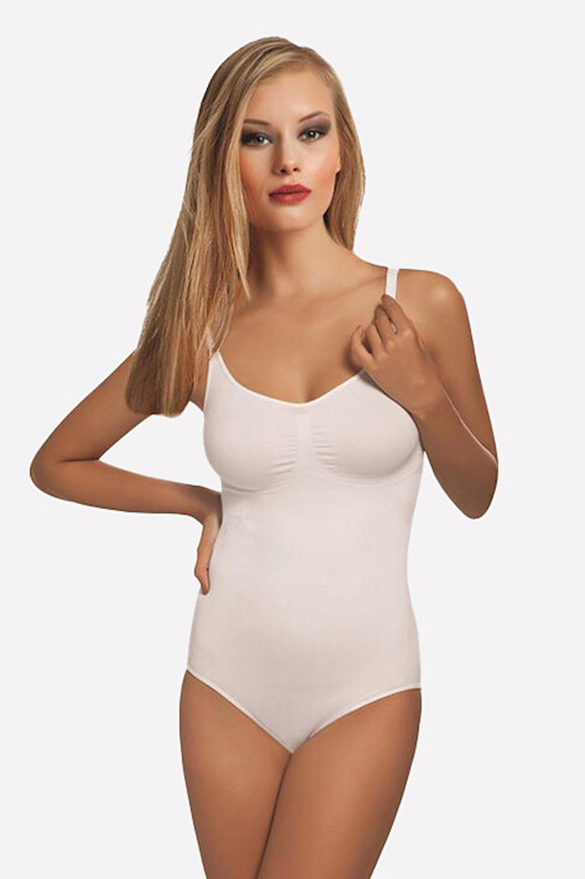 Beyaz Seamless Toparlayıcı Çıtçıtlı Body