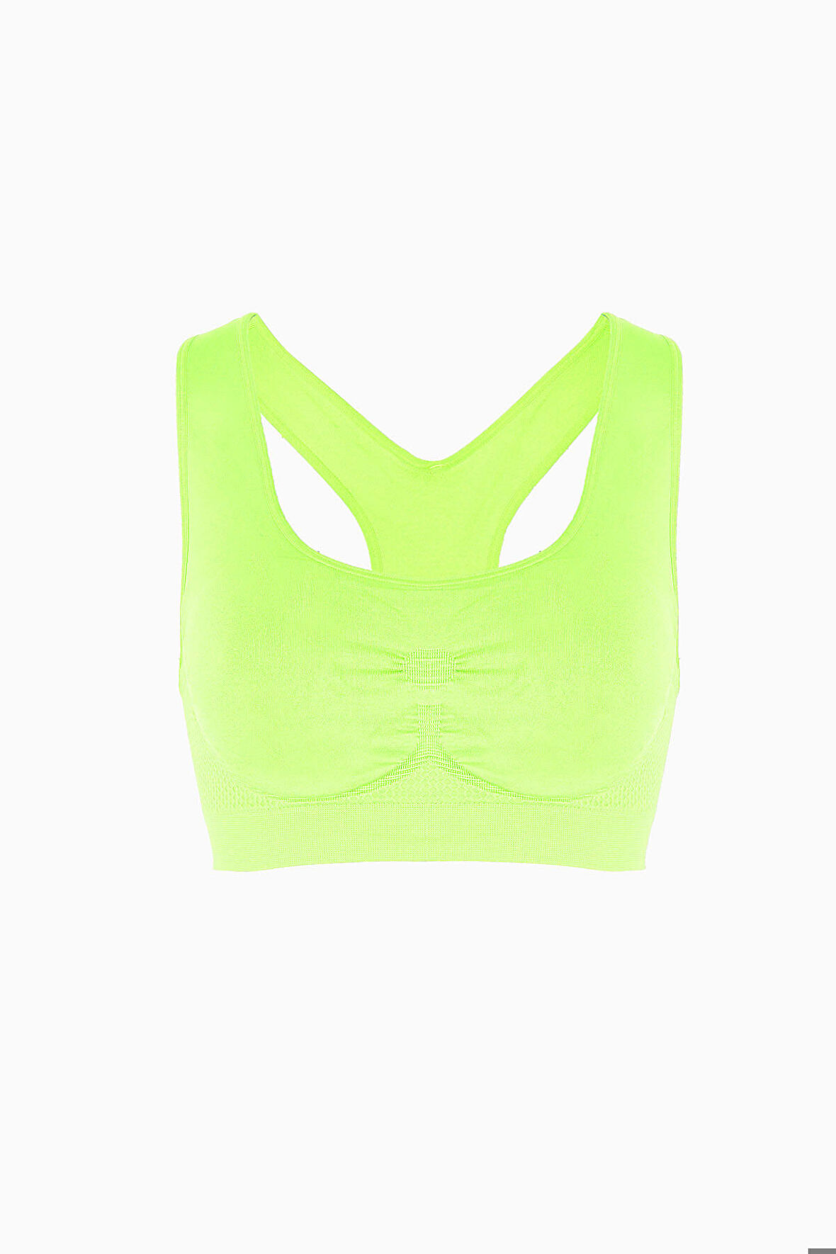 Neon Sarı Active  Kalın Askılı Seamless Sporcu Büstiyer