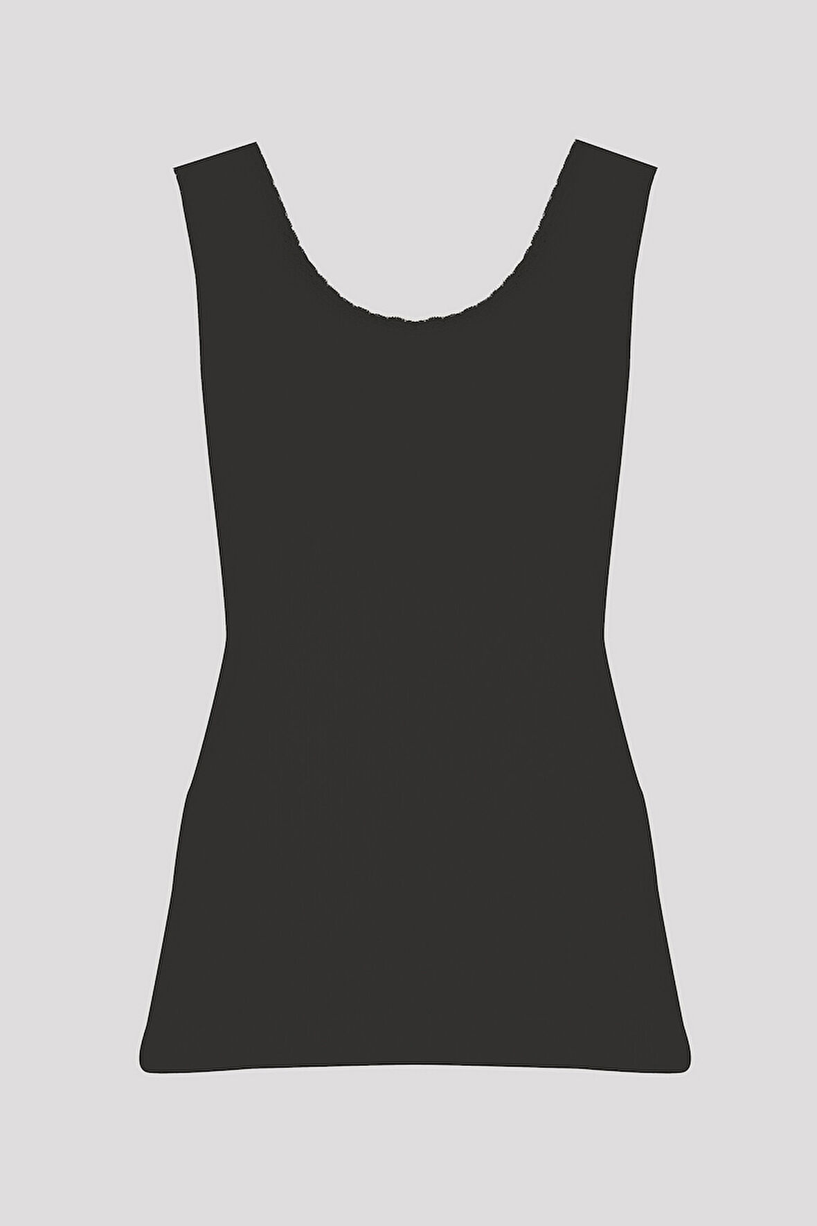 Siyah Kalın Askılı Dantelli Atlet