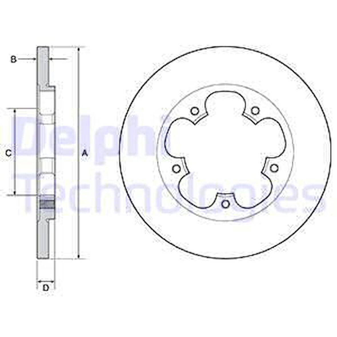 Ford Arka Fren Diski Transıt V363 Tek Teker Arkadan Cekisli Duz 308mm 5 Bijon 14> - Delphi Bg4681c
