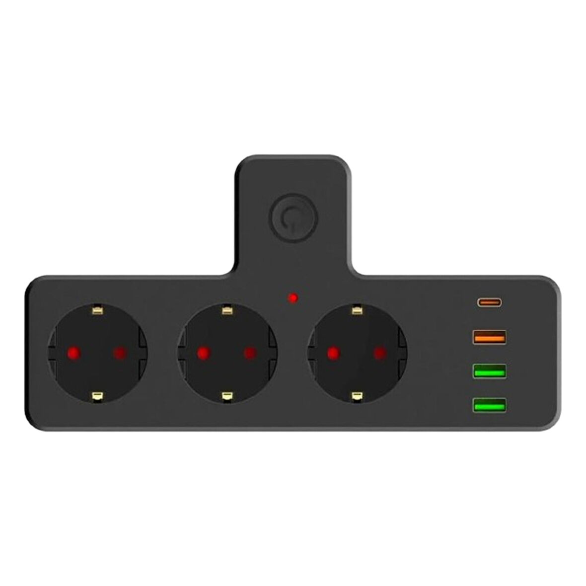Grup Priz Termal Akım Korumalı 3 Adet Soket,3 Adet USB ve 1 Adet Type-C Girişli 20w Priz Model 3397