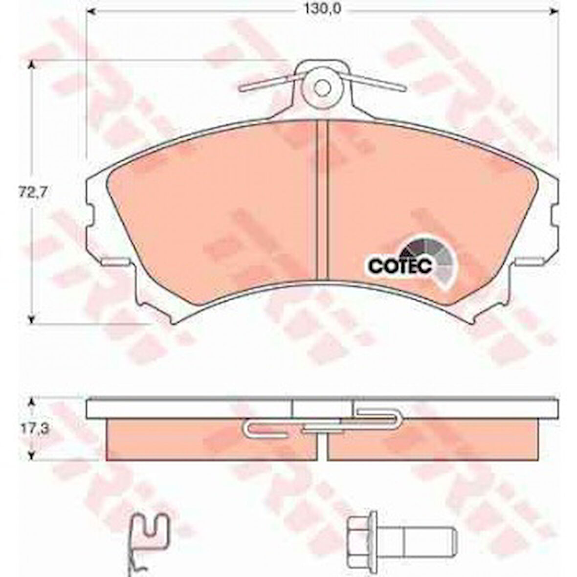 Mitsubıshı On Fren Balatası Carısma 1.8 96>00 / Carısma 1.6 01> / Colt 04> Balata Kalınlıgı 17,3mm - Trw Gdb1584