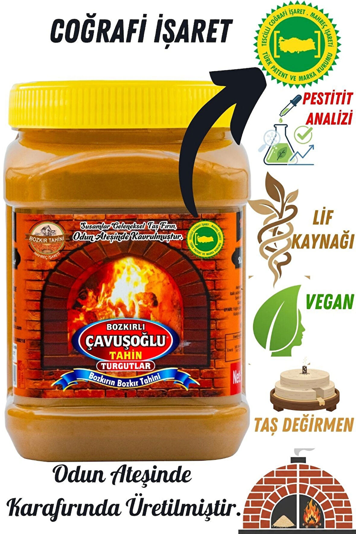 Odun Ateşinde Kepekli Bozkır Tahini 930g