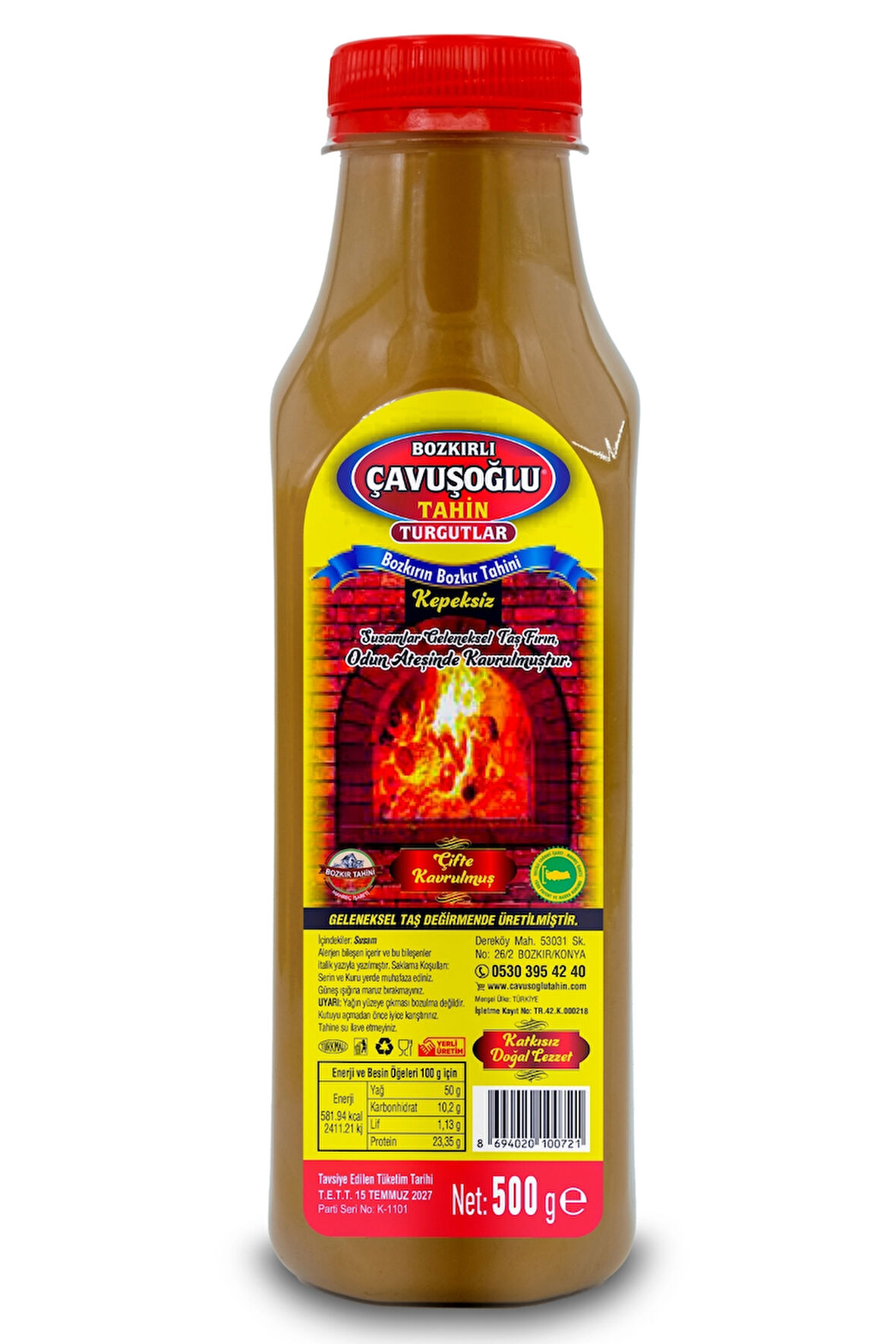 Odun Ateşinde Çifte Kavrulmuş Kepeksiz Bozkır Tahini 500g