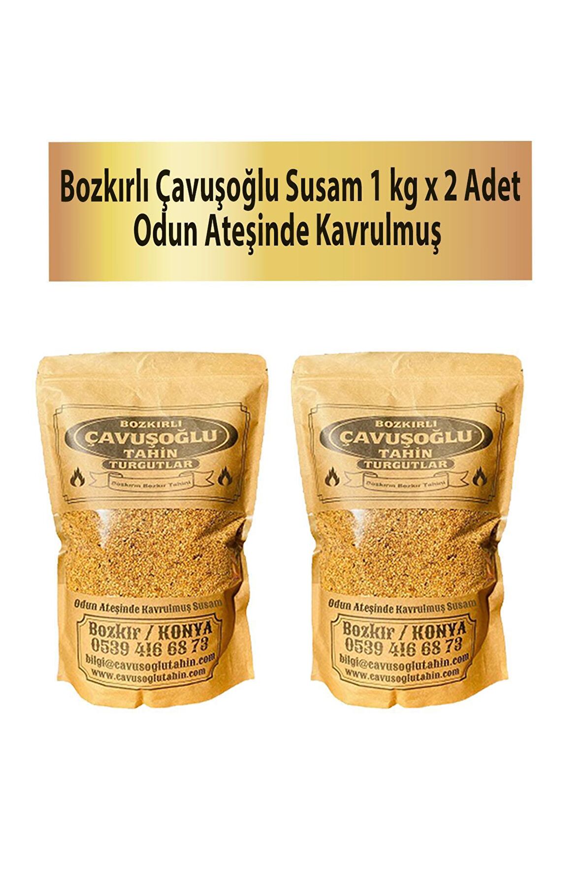 Odun Ateşinde Kavrulmuş Susam 1 Kg x 2 Adet