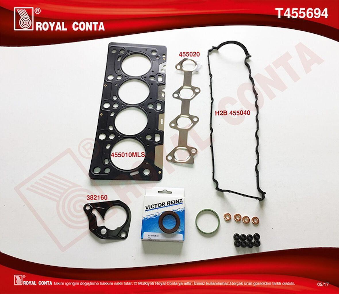 Renault Motor Takım Conta Ust Reinz Keceli Subap Lastıklı Megane Clio Fluence Scenic II / III 1,5dci K9k 05> - Royal T455694