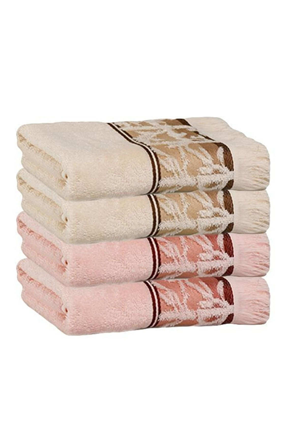 Özdilek Sunset Bambu Havlu 4 Adet 50x80 (2 Krem-2 Pembe)