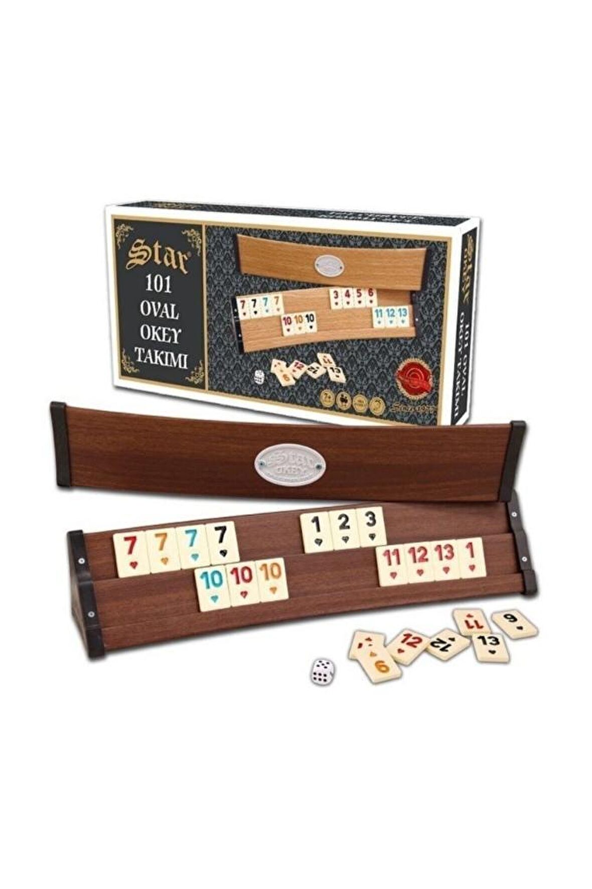 Oval Okey Takımı Star Okey AÇIK RENK Plastik Oval Istaka 101 Okey