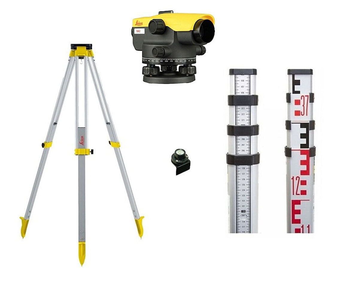 LEICA NA532 Optik Nivo Seti Tripod+5 m Mira (32x)