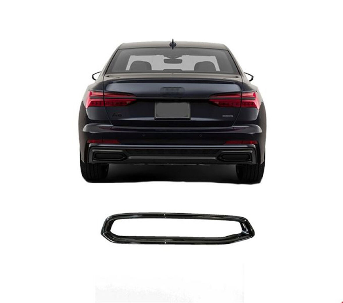 Vag Arka Egzoz Kapagı Sag S-Line Siyah A6 20> - Vortex V3613243