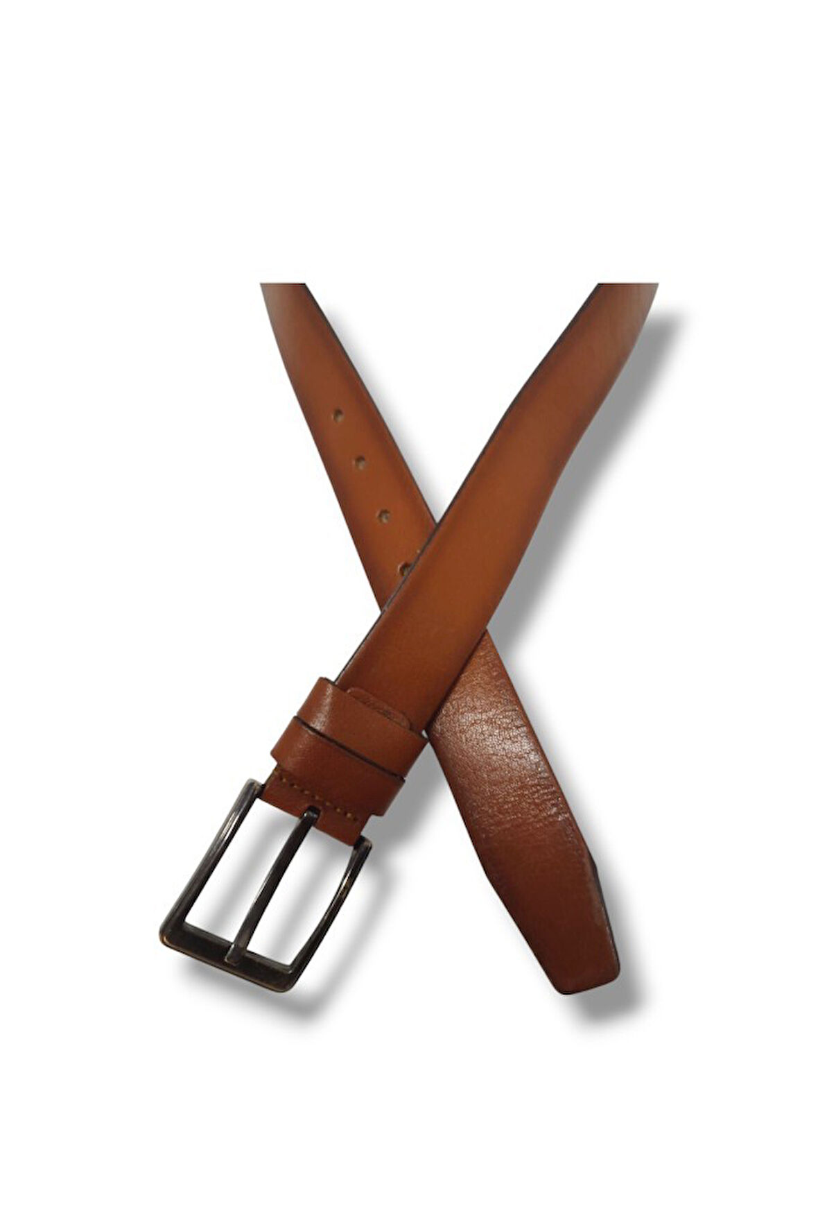 Andell 4,5cm Hakiki Deri Kenarı Dikişli Erkek Kemer Battal