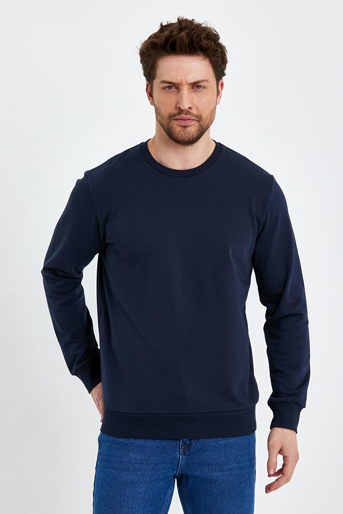 Rodi Bisiklet Yaka Basic  İnce Mevsimlik  Sweatshirt RD23YE581001