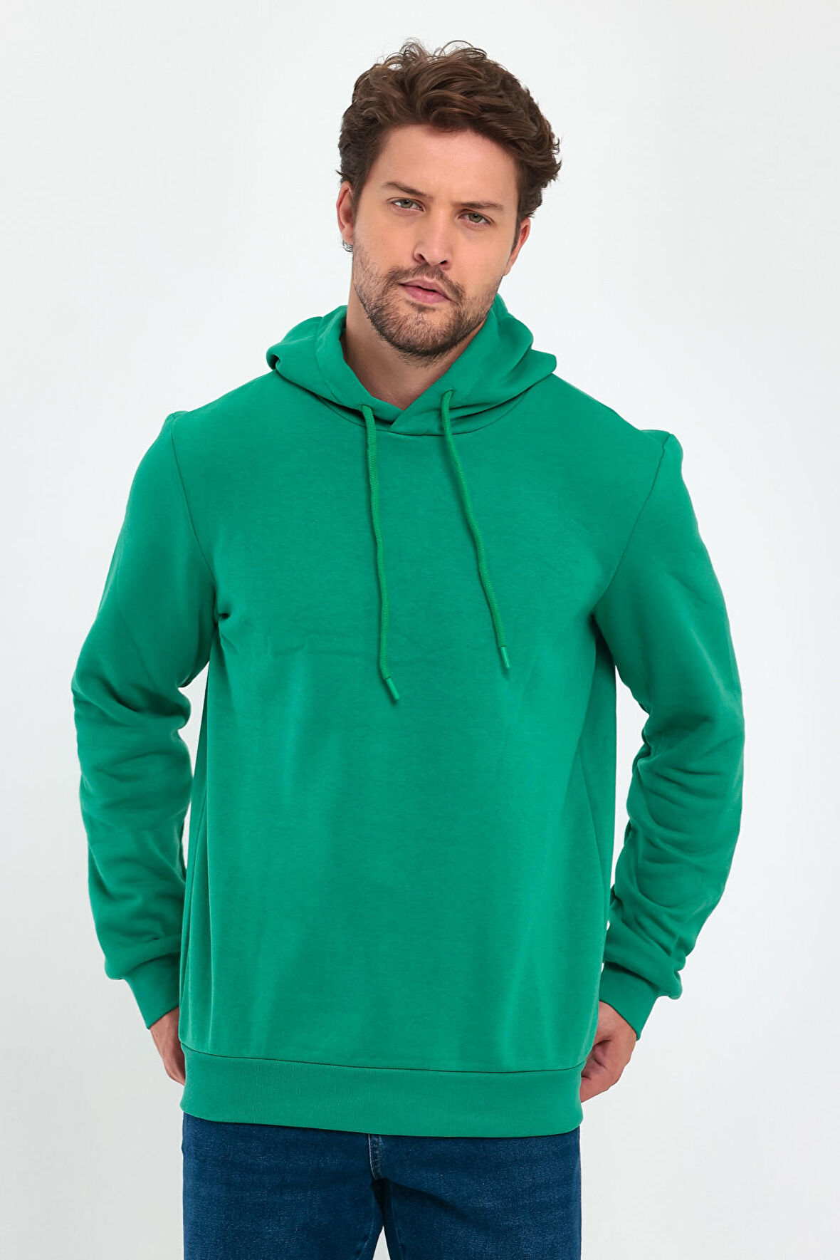 Rodi 3 İp Şardonlu Kapuşonlu Cepsiz Sweatshirt RD24KE054902