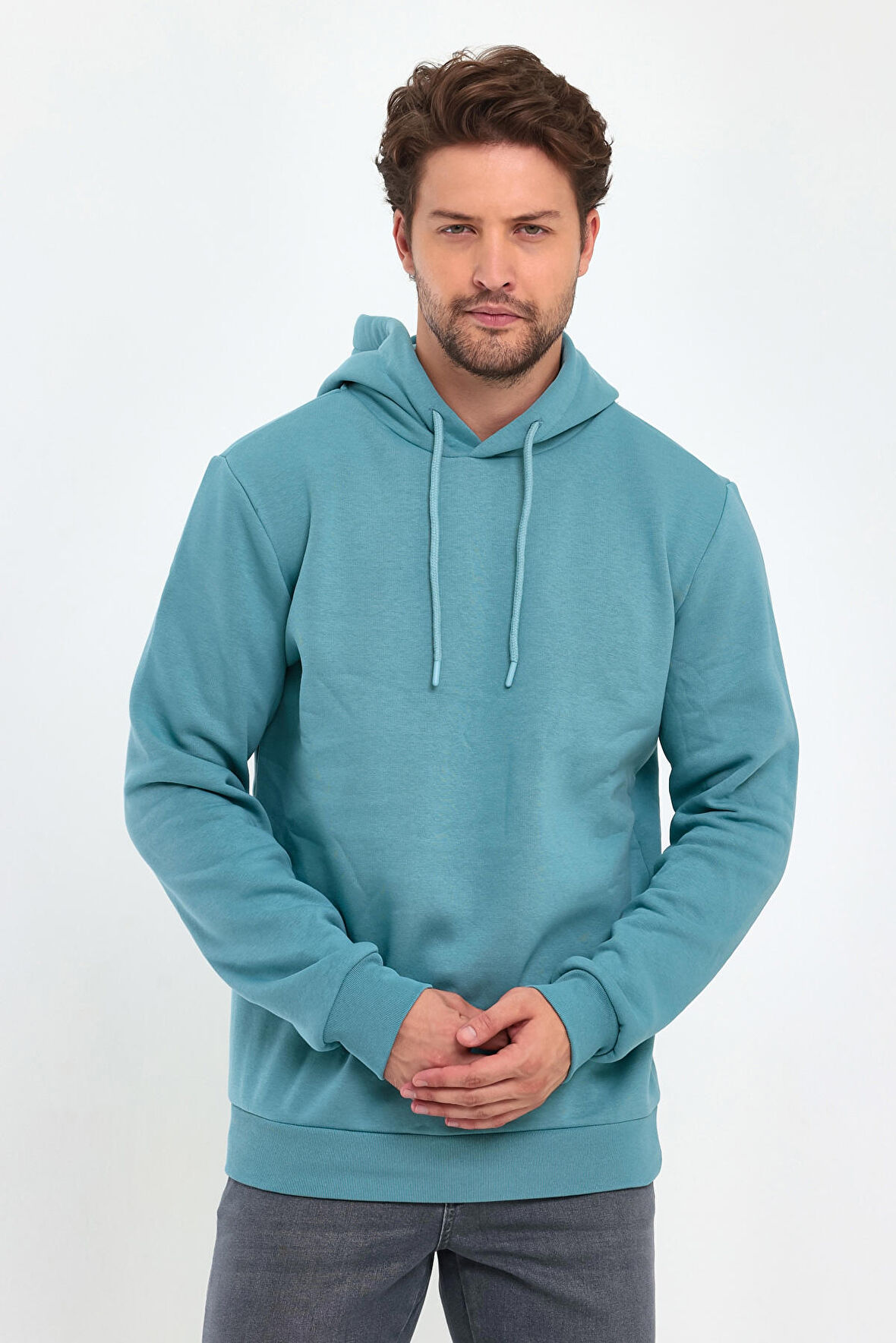 Rodi 3 İp Şardonlu Kapuşonlu Cepsiz Sweatshirt RD24KE054902