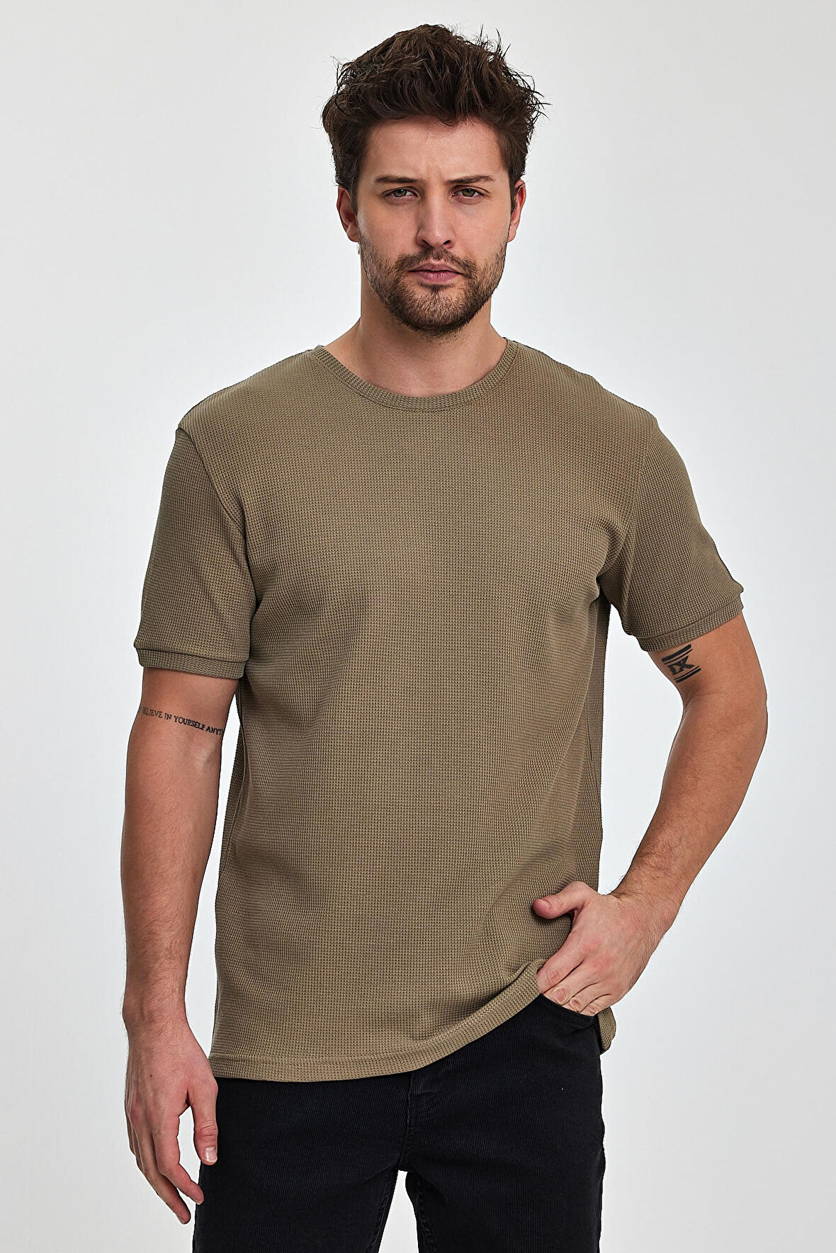 Rodi Erkek Waffal Bisiklet Yaka T-shirt RD24YE002709
