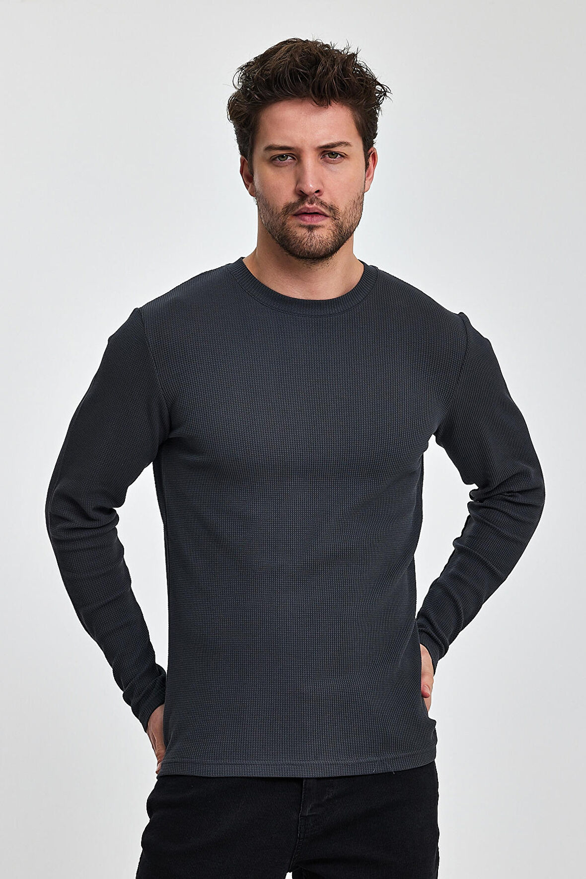 Rodi Erkek Bisiklet Yaka Uzun Kol Sweat T-shirt RD24YE005073
