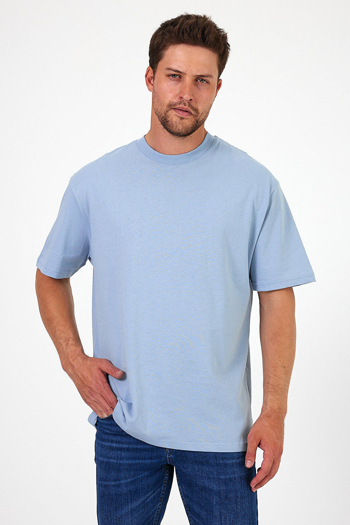 Erkek Bisiklet Yaka Human Baskılı T-shirt 7027