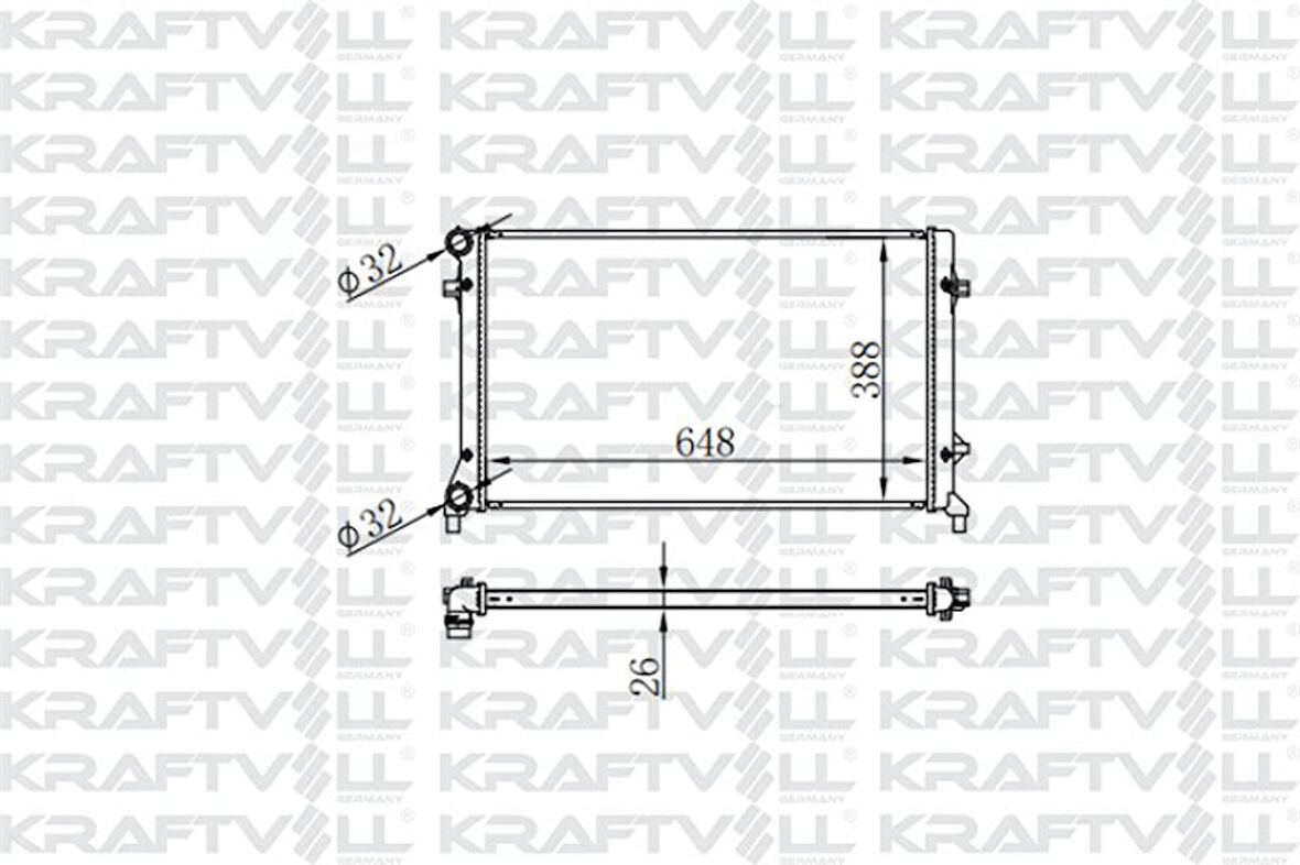 Vag Motor Radyatoru Caddy III Golf V VI Passat A3 Leon Octavıa 1,4 Tsi 1,6tdi 1,9tdi 2,0tsi 04>10 (648*3 - Kraftvoll 08040053