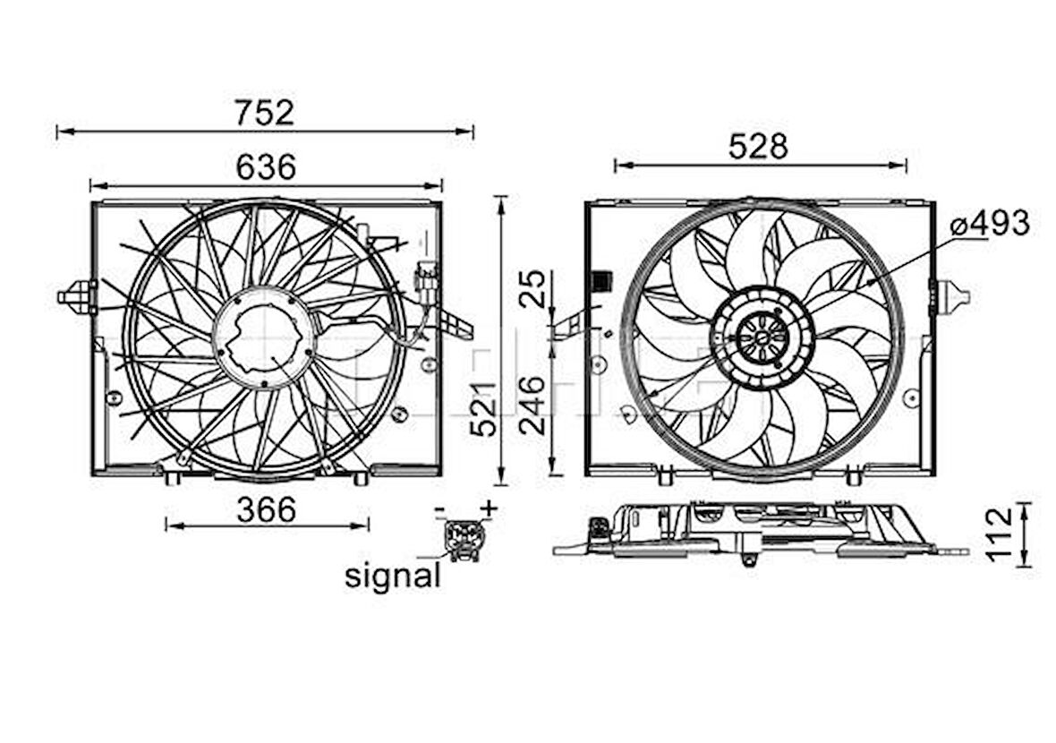 Bmw Komple Fan Bmw E60 E65 M54 N52 N62 N63 600w - Mahle Cff 336 000s