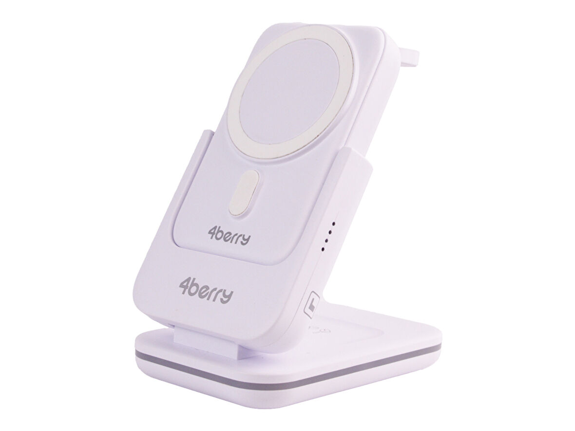 BWLm01B Beyaz Powerbank & Stand – 5-in-1, 10 000 mAh, 20 W Hızlı Şarj
