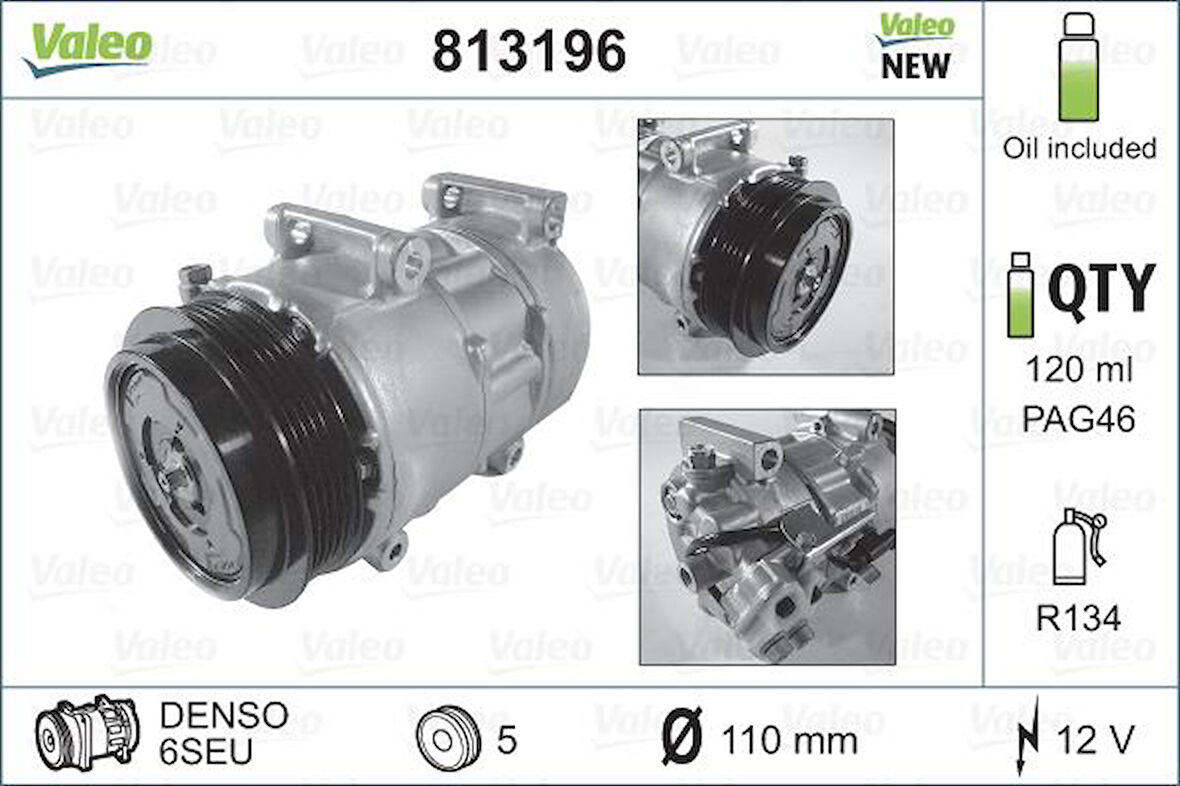 Mercedes Klima Kompresoru A-Class W169 04>12 B-Class W245 05>11 - Valeo 813196