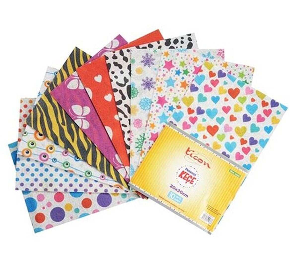 Desenli Keçe A4 20X30 10Lu - 2 paket