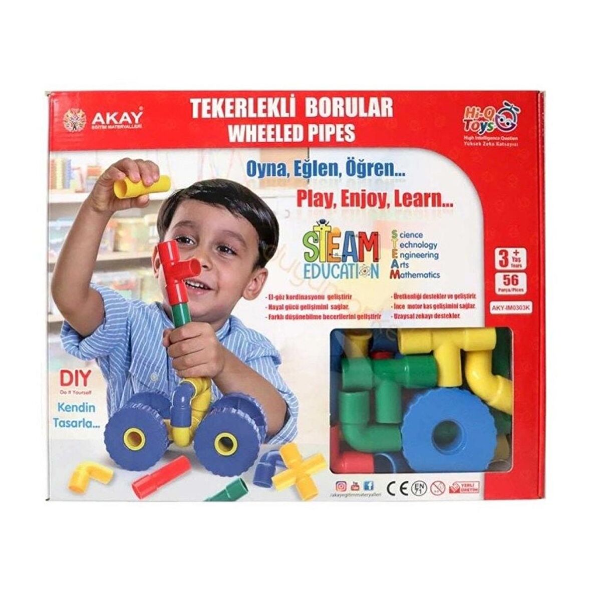 Tekerlekli Boru Lego Karton Kutulu