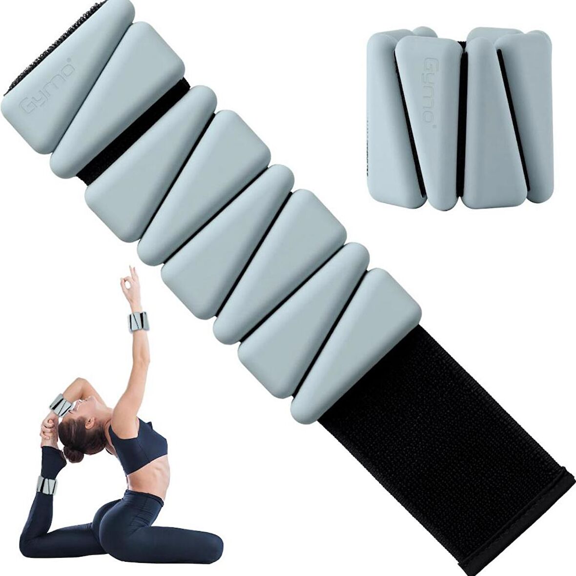 Gymo Pro Series Ayarlanabilir Silikon Bilek Ağırlığı 2x500gr Üçgen Nane Yeşili