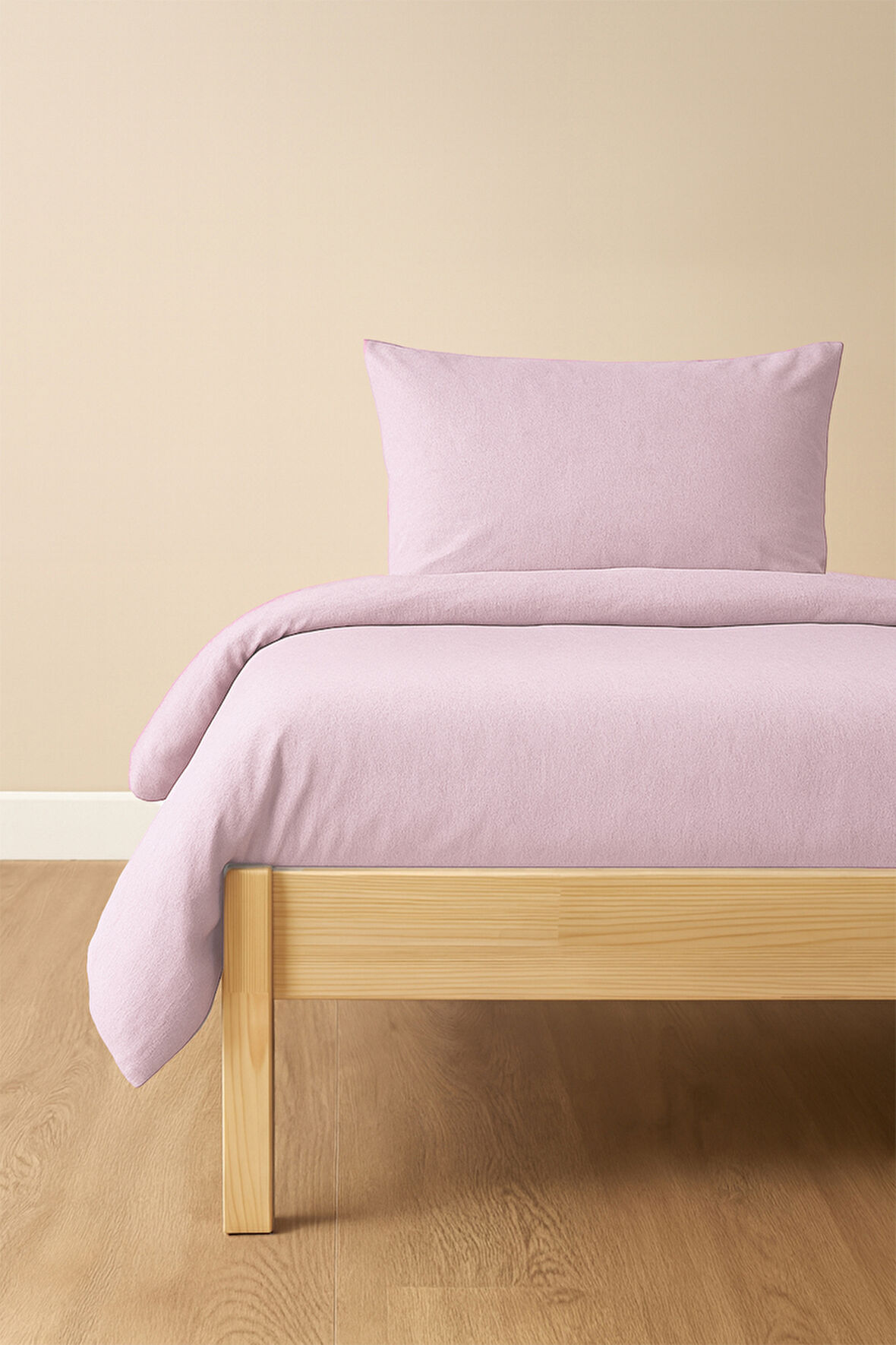 Tek Kişilik Nevresim Takımı Toz Pembe Eco Cotton