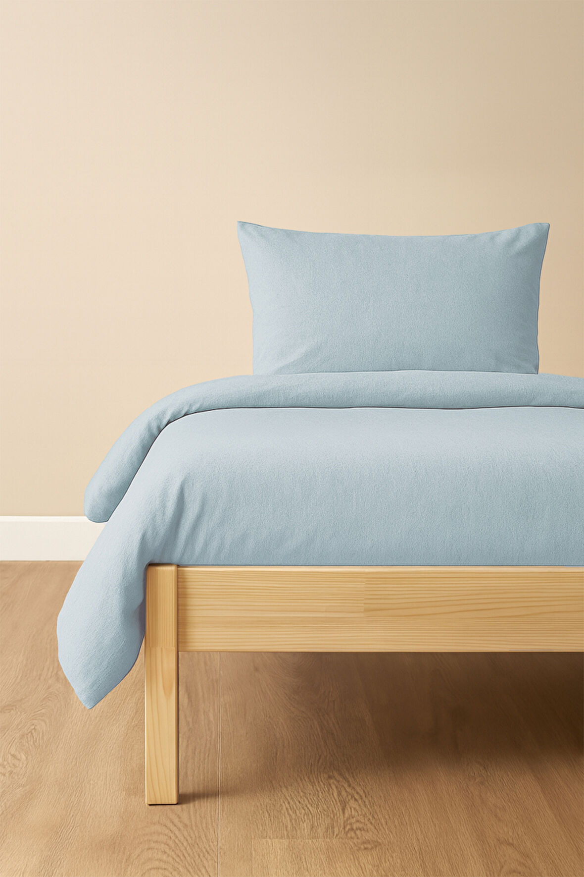 Tek Kişilik Nevresim Takımı Turkuaz Eco Cotton