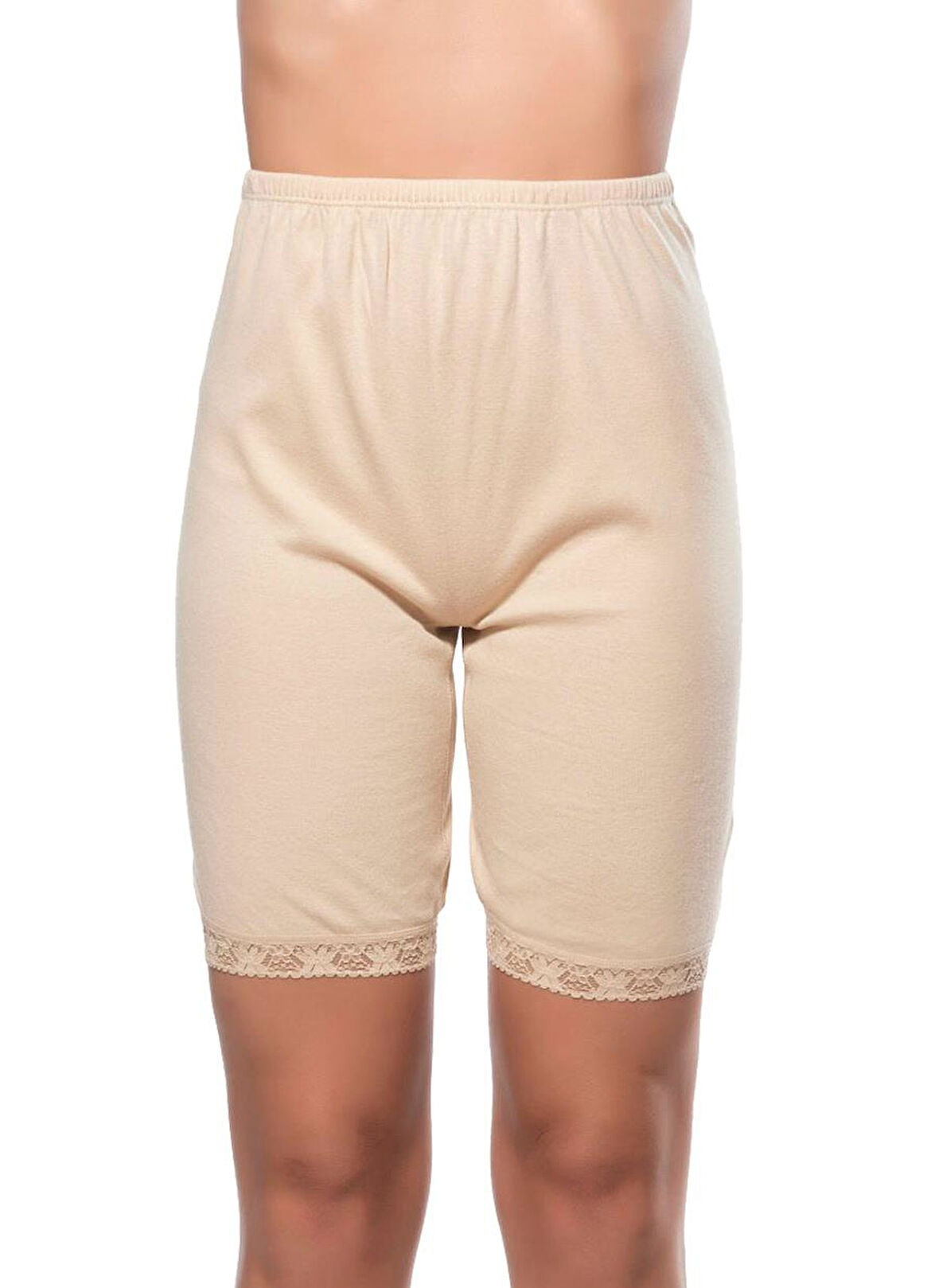 Özkan 0114 Kadın Pamuklu Ağlı Model Ribana Esnek Rahat Kalıp Yumuşak Paçalı Diz Üstü Kısa Tayt