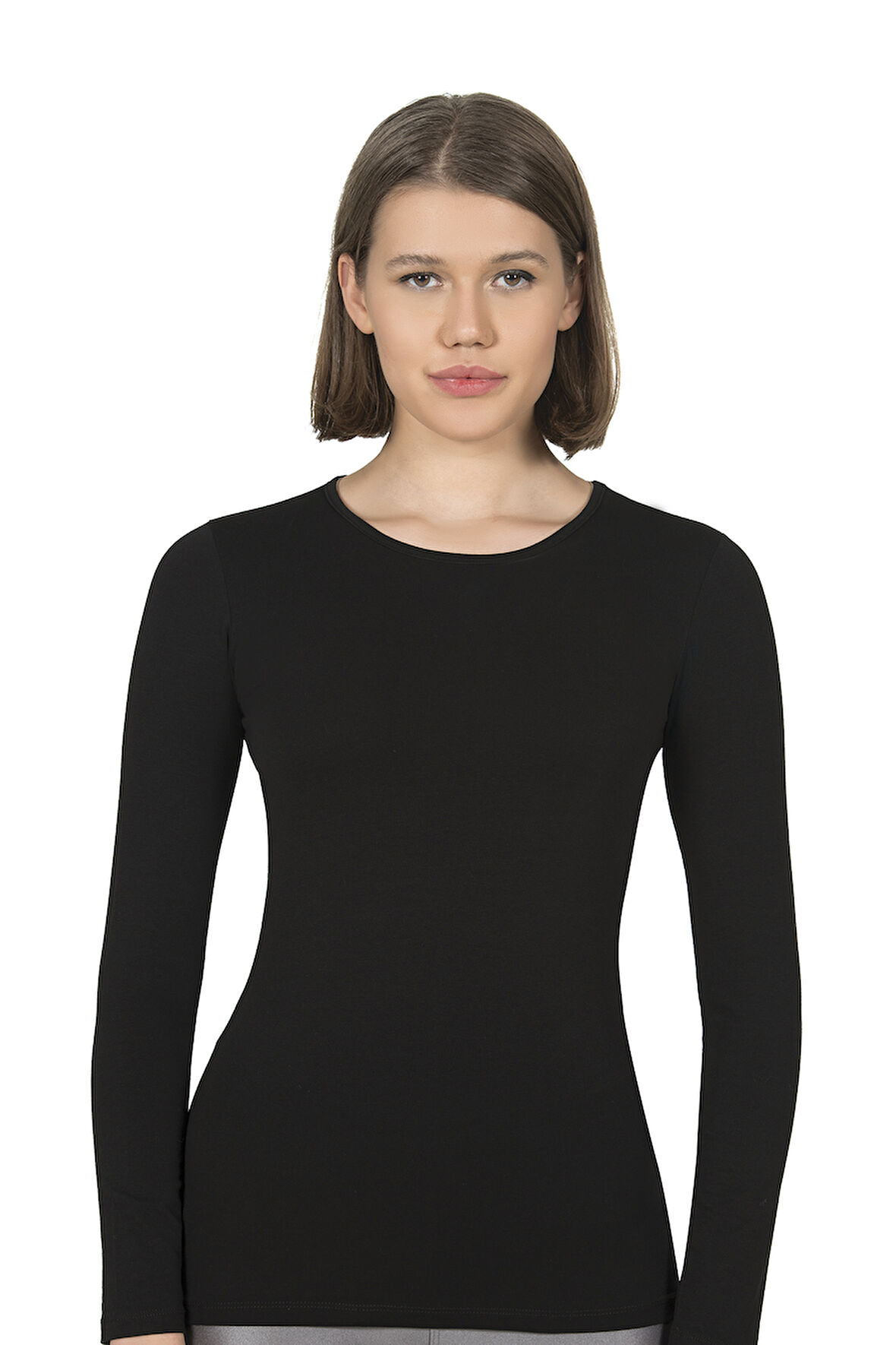 Özkan 26060 Kadın Pamuklu Uzun Kollu Bisiklet Yaka Body