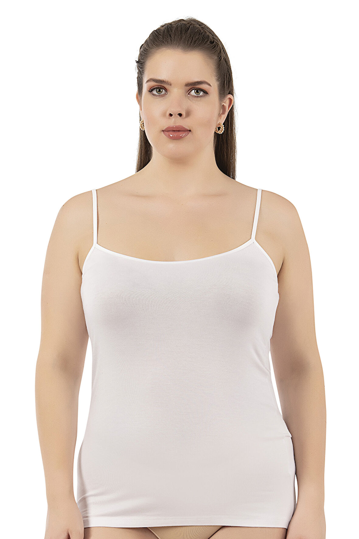 Özkan 25923 Kadın Viskon Saten Biyeli Esnek Yumuşak Rahat Büyük Beden Atlet