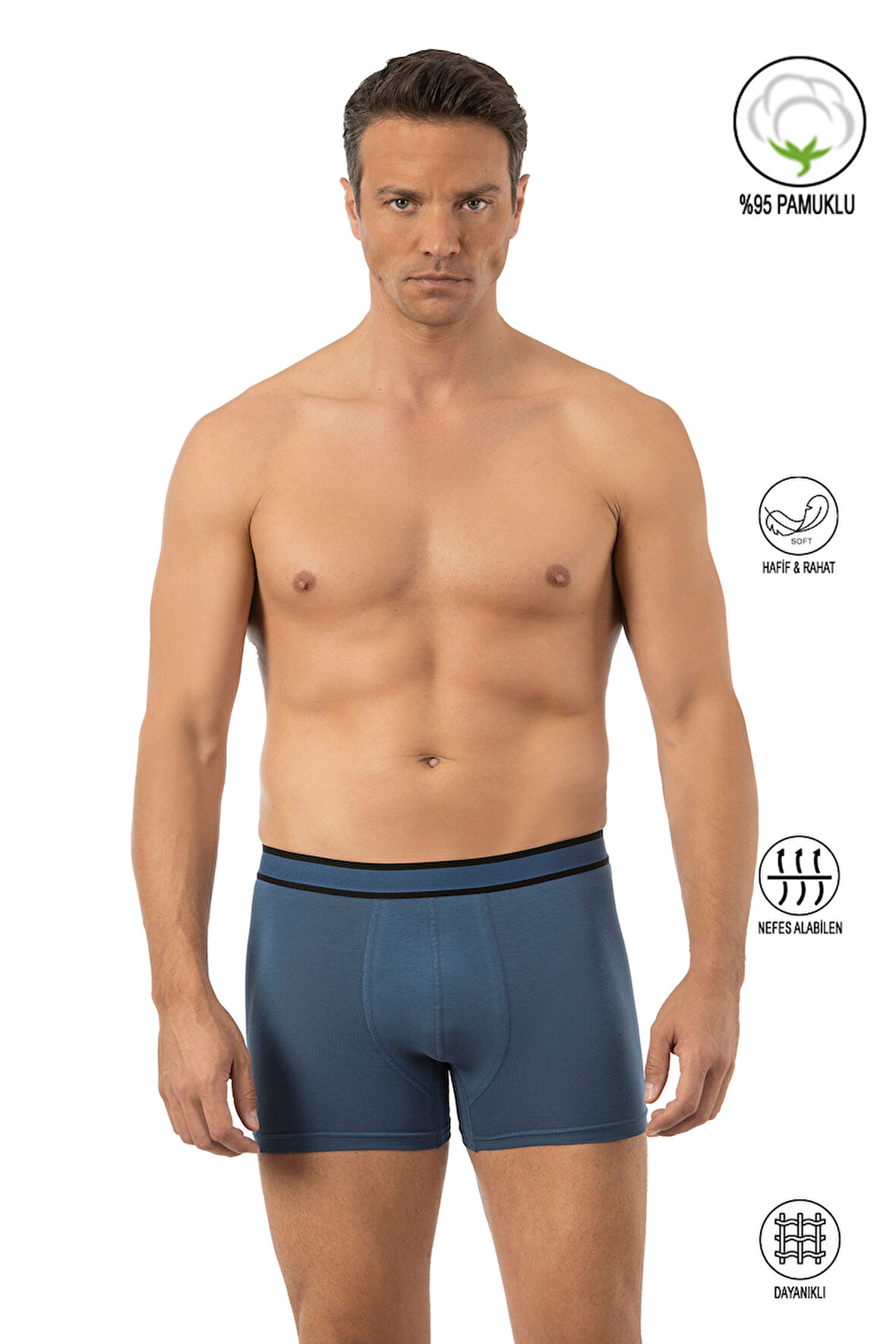 Özkan 11226 Erkek %95 Pamuklu Likralı Süprem Kumaş Esnek Rahat Boxer Şort