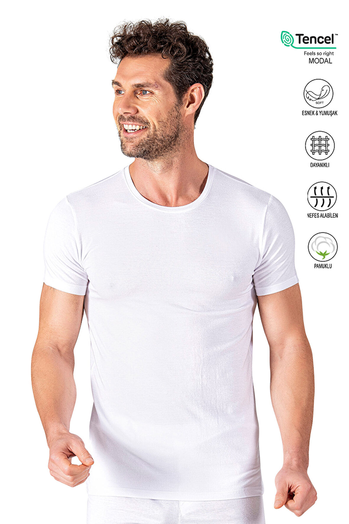 Özkan 11144 Erkek Yuvarlak Simit Yaka Pamuklu Modal Tişört Fanila