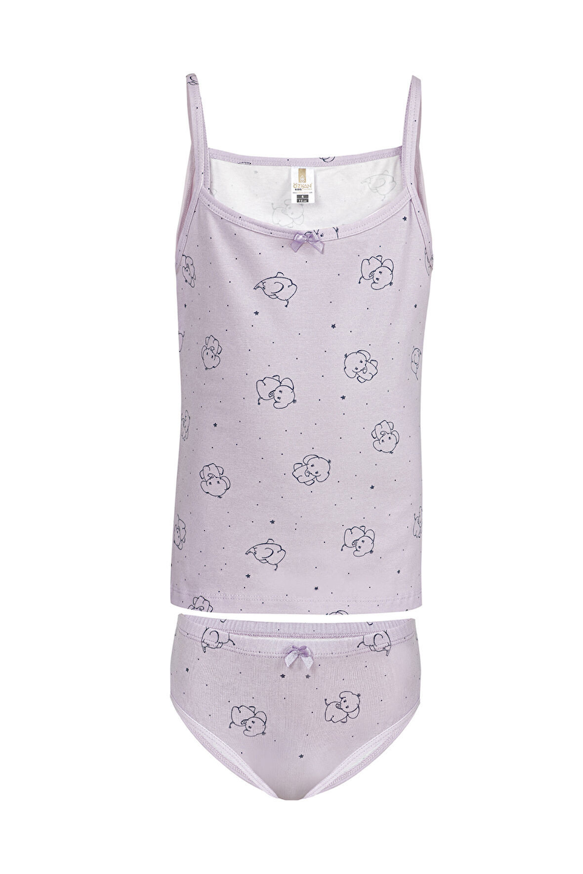 Özkan 43136 Kız Çocuk Pamuklı Pembe İnce Askılı Atlet Külot İç Giyim Takım