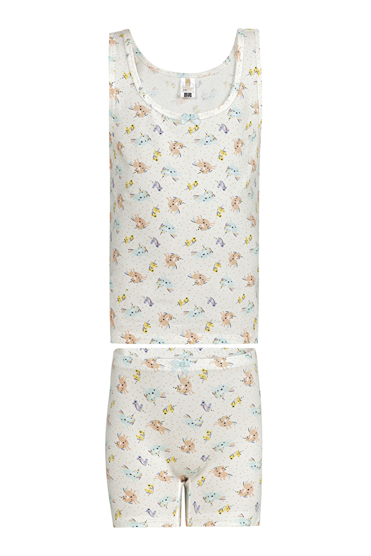 Özkan 43138 Kız Çocuk Pamuklu Kalın Askılı Atlet Şort İç Giyim Takım