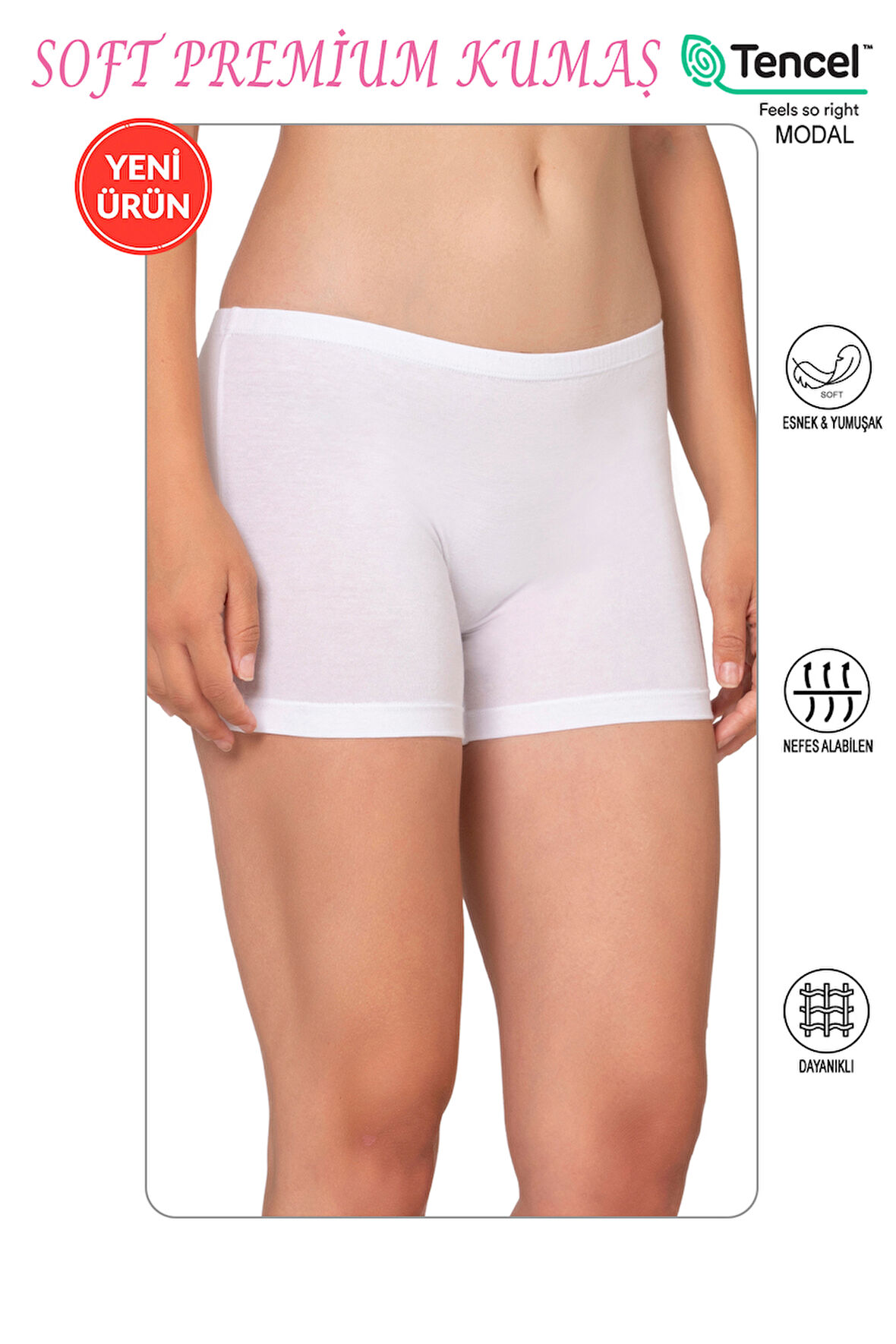 Özkan 27782 Kadın Premium Kumaş Modal Pamuklu Esnek Rahat Mini Boxer Şort Tayt