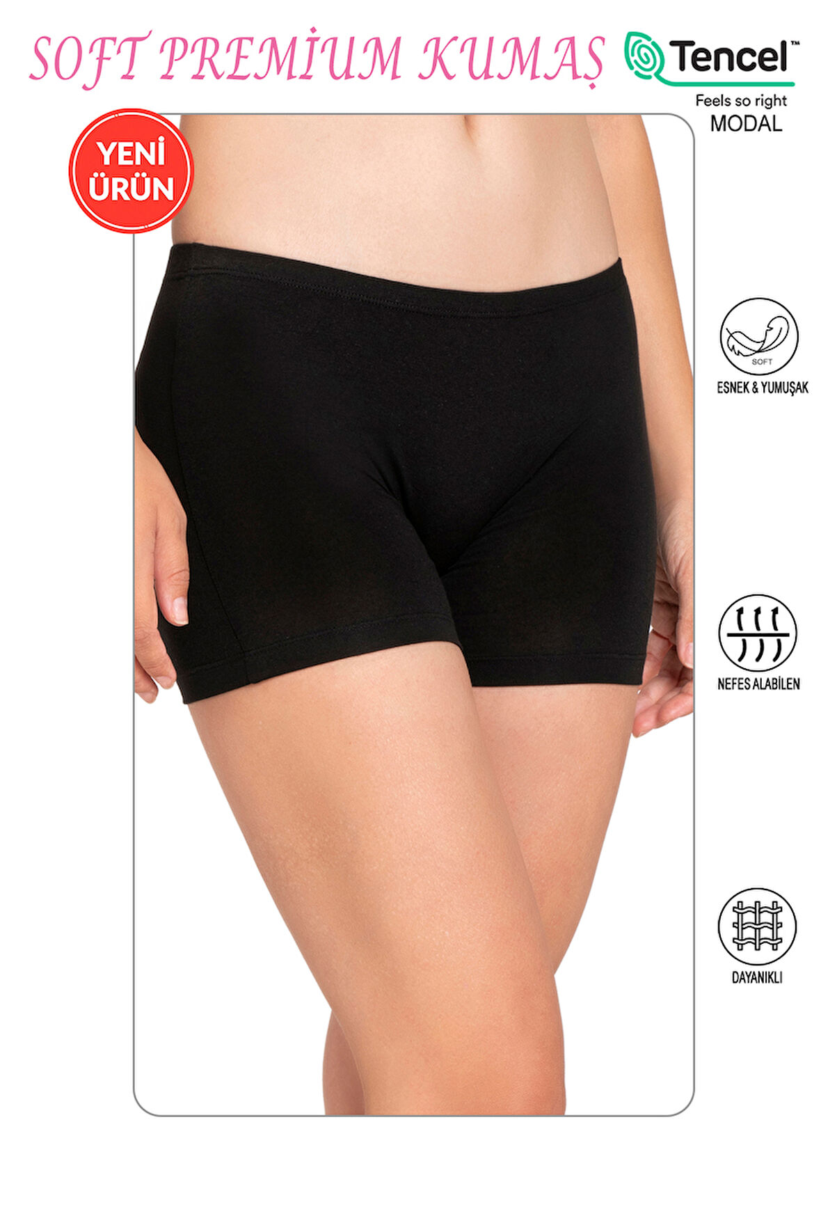 Özkan 27782 Kadın Premium Kumaş Modal Pamuklu Esnek Rahat Mini Boxer Şort Tayt