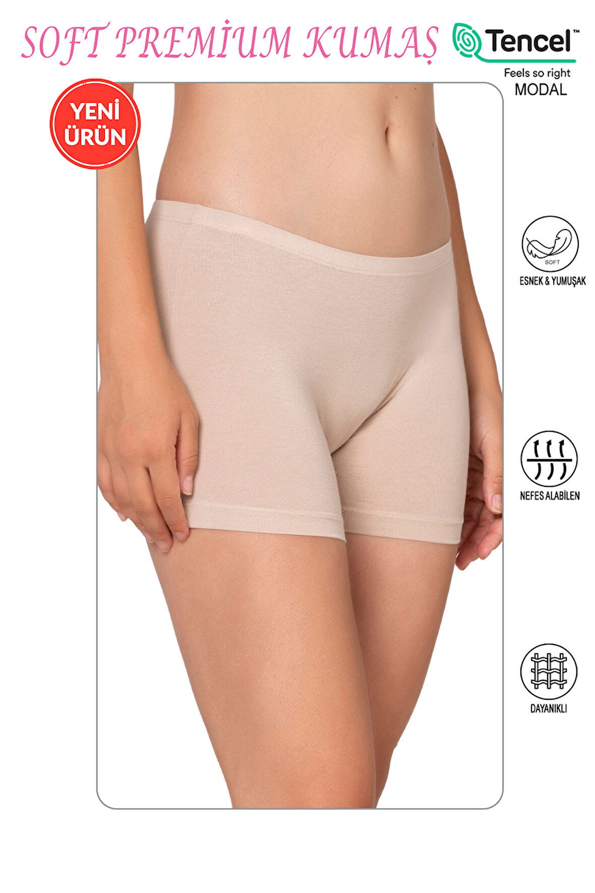 Özkan 27782 Kadın Premium Kumaş Modal Pamuklu Esnek Rahat Mini Boxer Şort Tayt