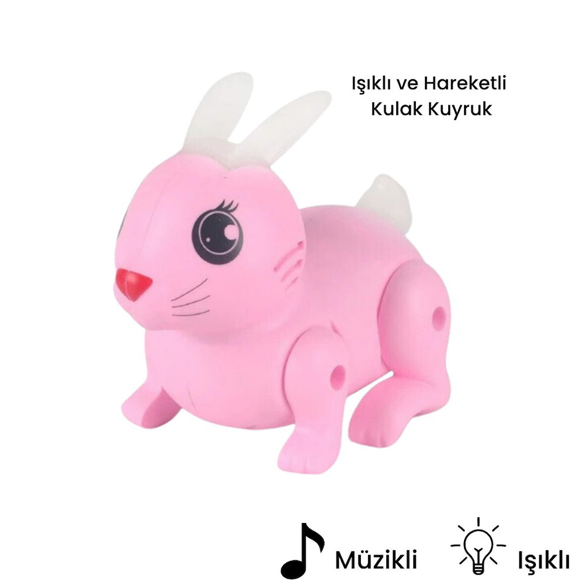 Pilli Tavşan Figür - Sesli Hareketli - 99777-1 - Pembe