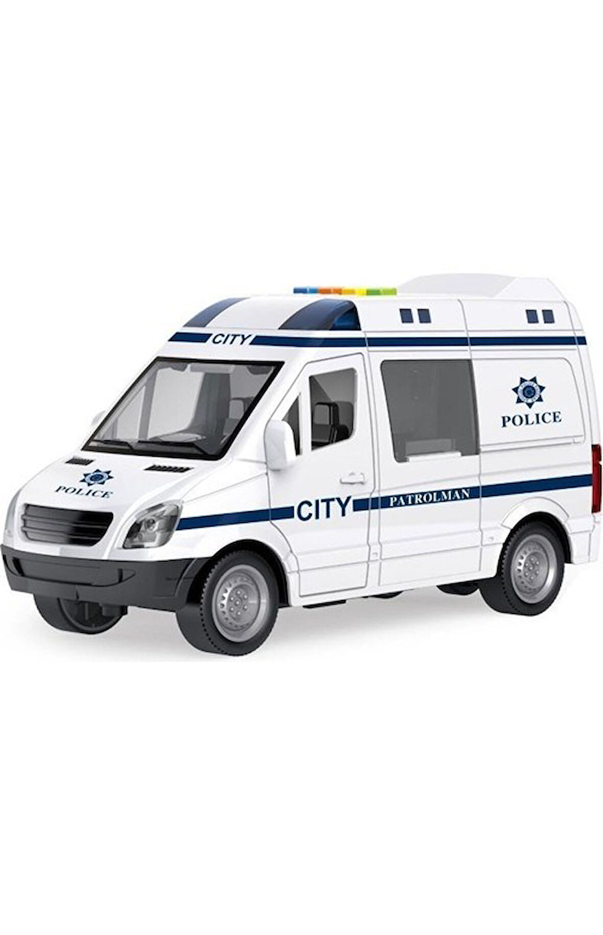 1:16 Kutulu Sürtmeli Sesli Işıklı  Polis Arabası WY590E-F