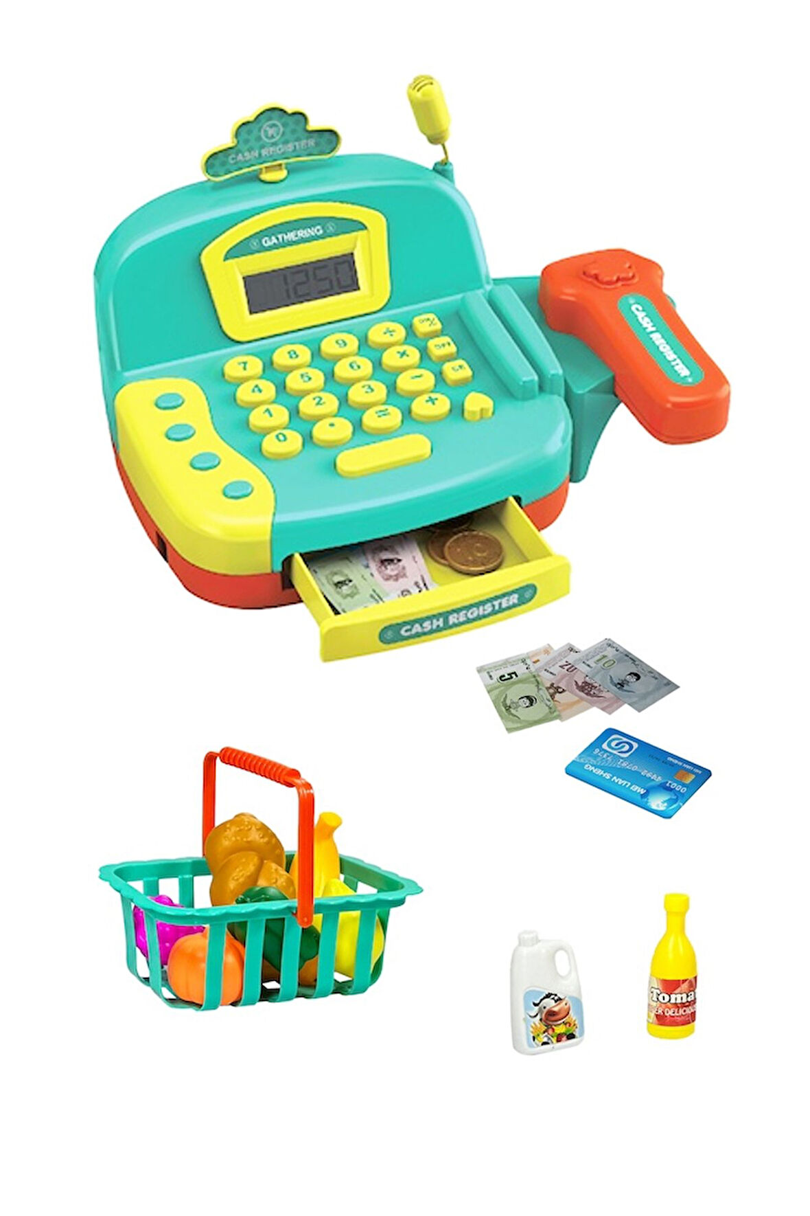 29 Parça Aksesuarlı Işıklı Hesap Makinelı Mikrofonlu Yazarkasa İle Alışveriş Keyfi!