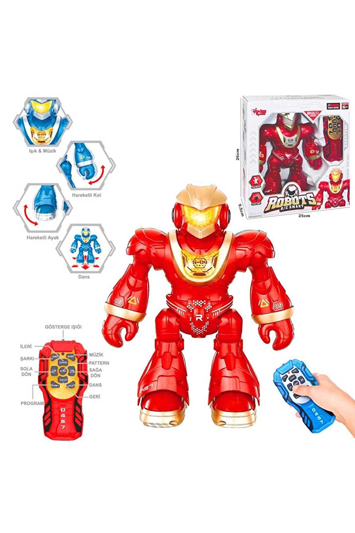 Seçtim Aldım Interaktif Dansçı Robot Kumandalı F/f Işıklı Sesli Pilli 6